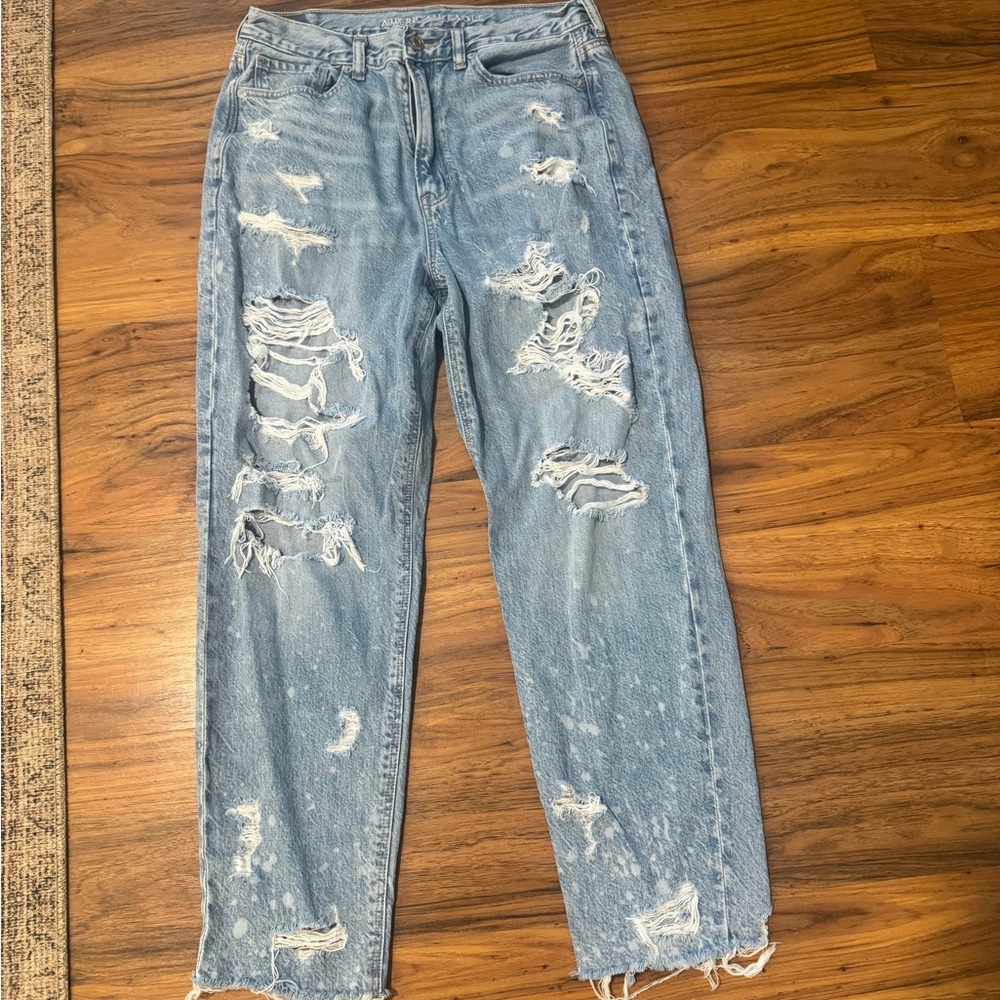 American Eagle Outfitters High Rise Distressed Blue Jeans Size 8P